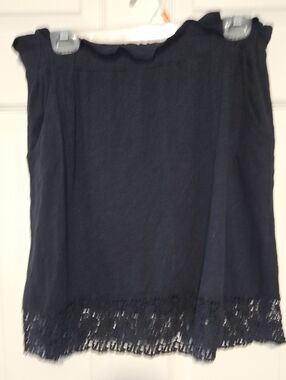 twik Simons  Black Lace-Hem Skirt